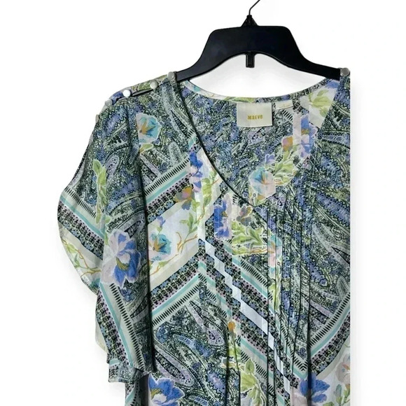 1839. ANTHROPOLOGIE MAEVE FLORAL FLUTTERED MAYA TOPβ SIZE 0 MULTICOLORED FLOWY - Picture 4 of 10
